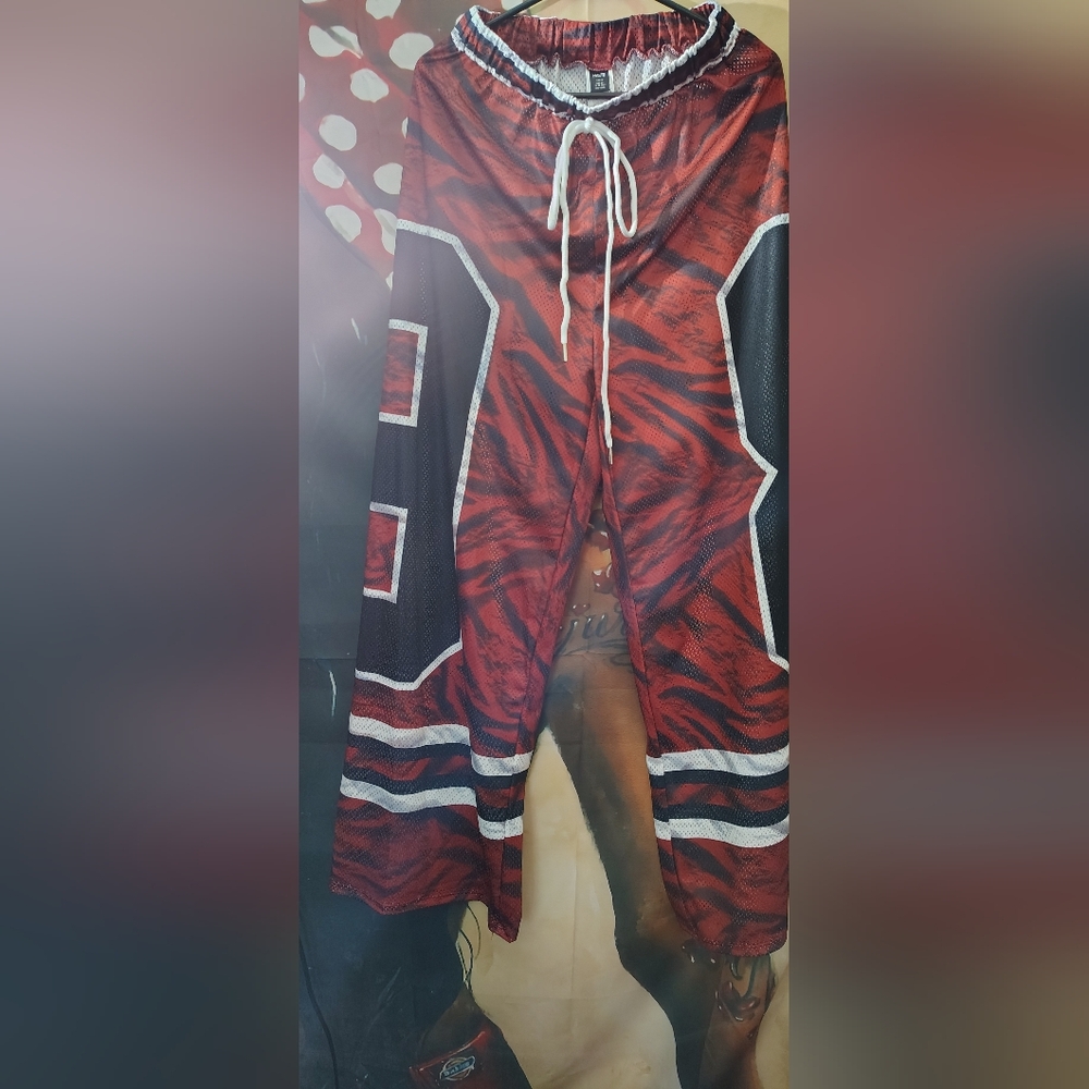 Red and Black Flared Pants. Bundle Of 2